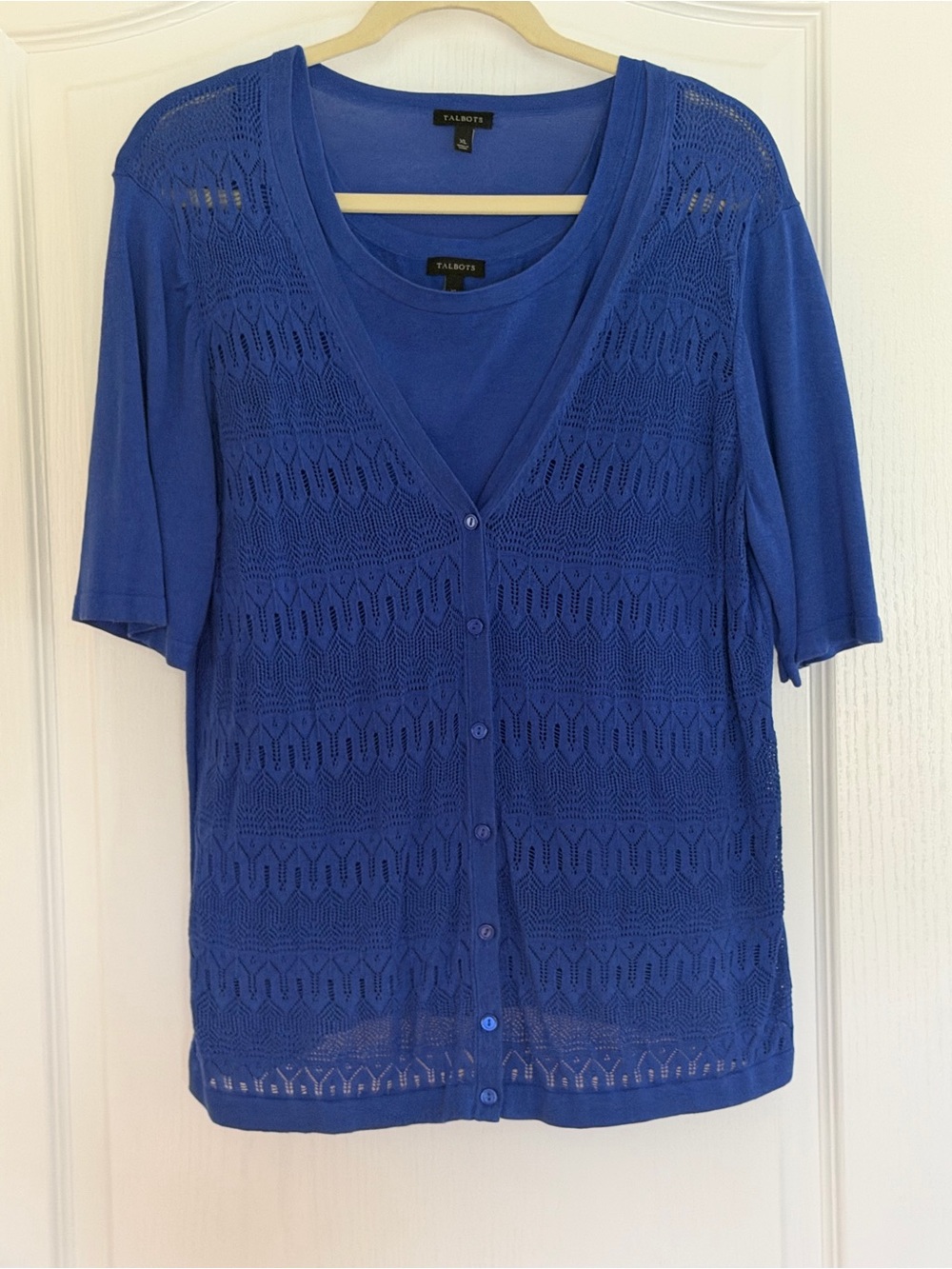 Talbots Royal Blue Lightweight Sweater Set, XL